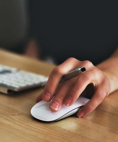 Student using a computer